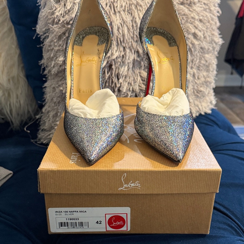 Christian Louboutin Iridescent Silver Heels